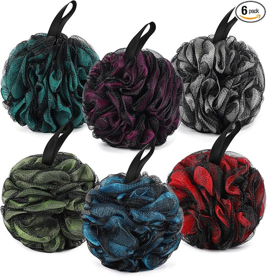 BTYMS XXL Bath Sponge Loofahs 100g/pc Luffa Shower Pouf Exfoliating Mesh Puff for Shower - Pack of 6