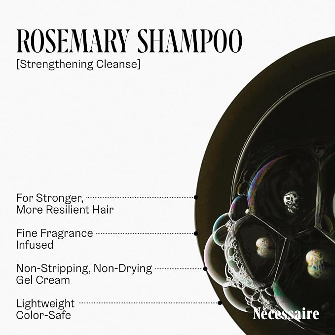 Nécessaire Rosemary Hair Duo | Multi-Protein Strengthening Rosemary Shampoo and Conditioner Set For Thinning Hair. For Women + Men. Free Of Sulfates. Color-Safe. 500 ml / 16.9 fl oz