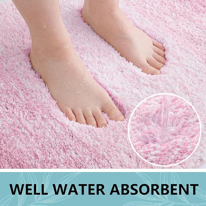 Arotive Microfiber Bathroom Rugs, Shaggy Soft and Absorbent Bath Rug, Thick Plush Machine Washable Dry Bath Mats for Bathroom, Tub and Shower, 24x16, Mauve, Rectangular