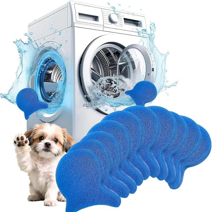 10 Pcs Pet Hair Remover for Laundry,Reusable Dog & Cat Hair Catcher Tool,Effectively Removes Fur,Lint and Dander from Clothing and Bedding,Safe for Washing Machines and Dryers