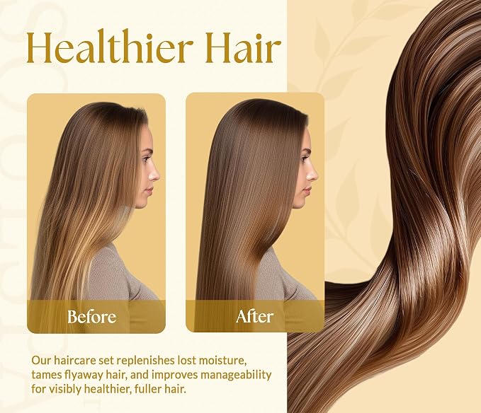 SOULSPA PURE Castor Oil & Black Seed Biotin Shampoo and Conditioner Set - Sulfate Free Nourishing Formula for Thinning Hair & Dry Scalp - Deep Moisture for Men & Women - 16 fl oz Each