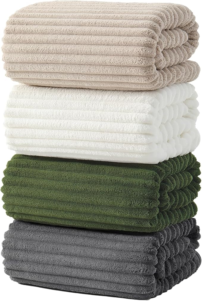 Extra Large Microfiber Bath Towels Set of 4,30x60 Inches Oversized Quick Dry Shower Towels, Lint Free Super Absorbent & Ultra Soft Body Towels for Bathroom,Gym,Travel,SPA (Multicolor)