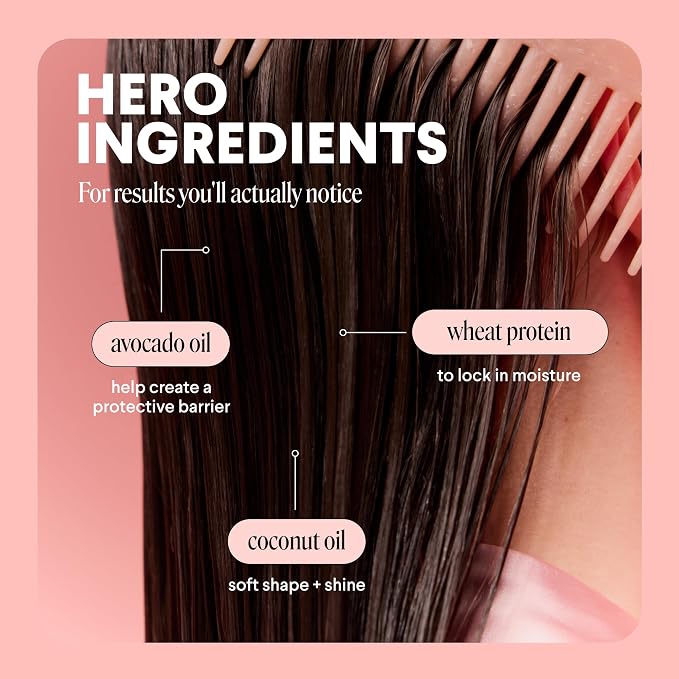 MONDAY HAIRCARE Smooth Shampoo + Conditioner Bathroom Set (2 Count) 27 oz Each For Frizzy, Coarse & Curly Hair Made with Coconut Oil, Shea Butter & Vitamin E 100% Recyclable Bottle Pink