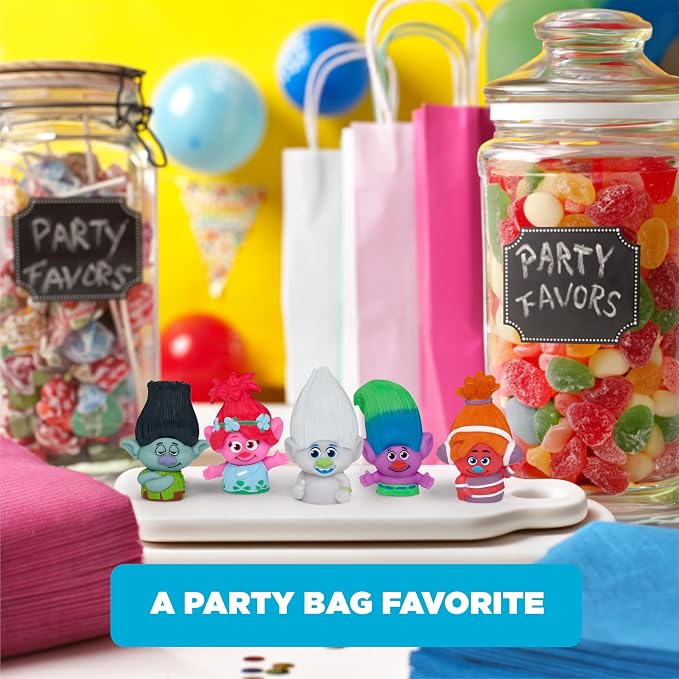 NBC Universal Trolls Bath Finger Puppets, 10 Pc - Party Favors, Educational, Bath Toys, Story Time, Beach Toys, Playtime, Stocking Stuffer