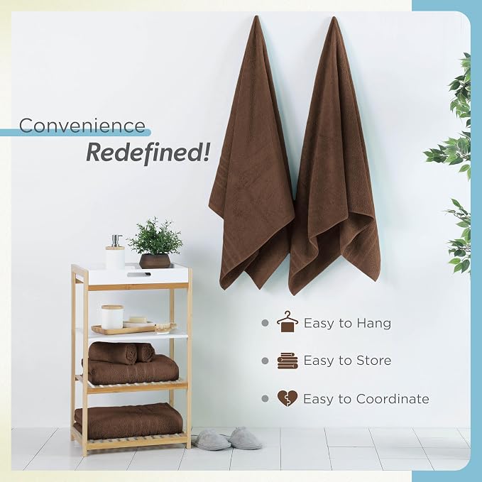 Martex 2-Pack Ultimate Performance Bath Sheet Set, Chocolate, 33" x 65" | 100% Cotton, Extra Large Bath Towels, Super Absorbent, Low-Linting, Supersoft