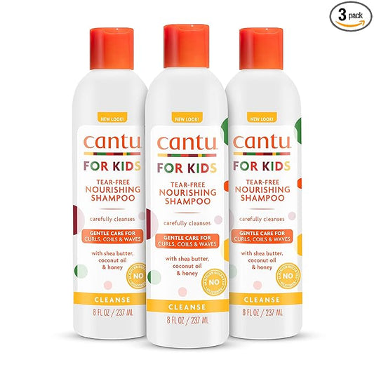 Cantu Care for Kids Tear-free Nourishing Shampoo with Shea Butter, 8 fl oz (Pack of 3)
