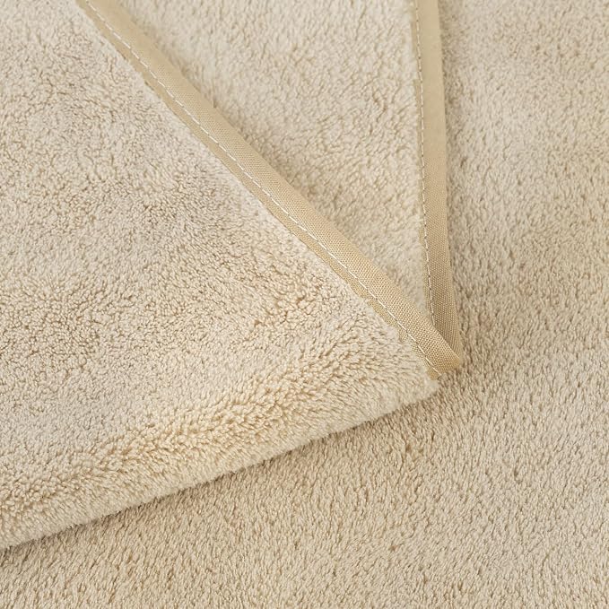 JML Luxury Hotel & SPA Oversized Bath Towels (2 Pack, 40"x80") - 350GSM High-Density Fleece Towel Sets - Super Soft and Absorbent, Lint Free, Fade Resistant Extra Large Bath Sheet, Camel