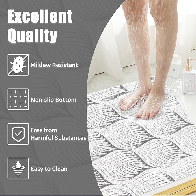 Shower Mat Non Slip - 32x32 Inch Soft and Comfortable Square Shower Mat, PVC Loofah Massage Showe Mats for Inside Shower, Anti Slip Mat for Shower, Tub, Floor, Bathroom, Kitchen, Hotel, Quick Drying