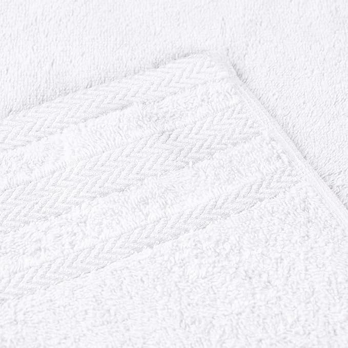 Superior Cotton Bath Sheet Set, Oversized Large Plush Soft Absorbent Body Towel, Shower, Spa, Hotel, Pool, Bath Basics, Home Essentials, Luxury, Fluffy, Quick Dry, Hays Collection, Set of 2, White
