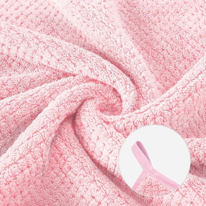 Towels Set 35x70 Inch Oversized Bath Sheets Towels for Adults Luxury Bath Towels Extra Large Sets for Bathroom Super Soft Highly Absorbent Microfiber Shower Towels 80% Polyester (2PCS Pink)