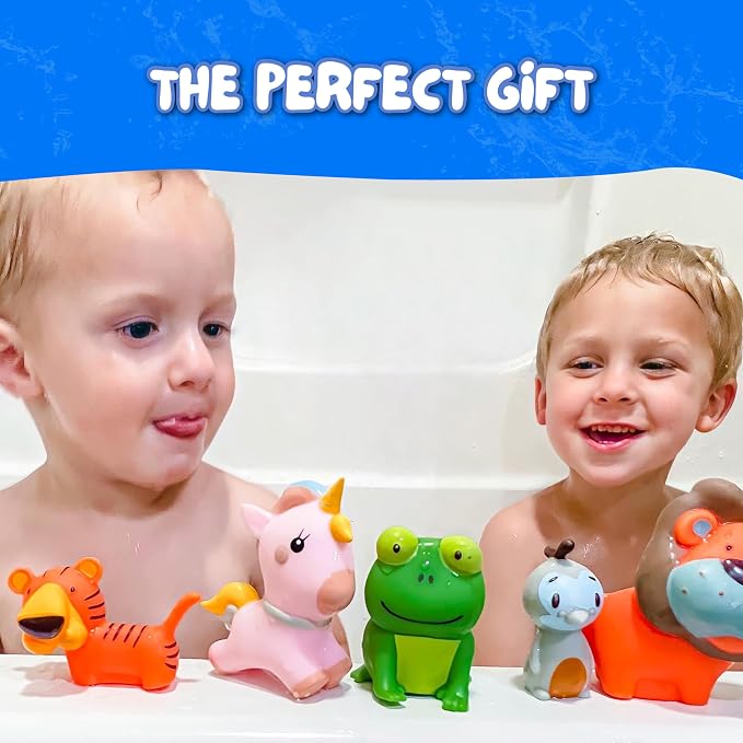 SplashEZ Animal Toy, Mold Free Bath Toys for Toddlers & Kids, No Hole Bath Toy for Bathtub, Pool, Shower for Boys & Girls