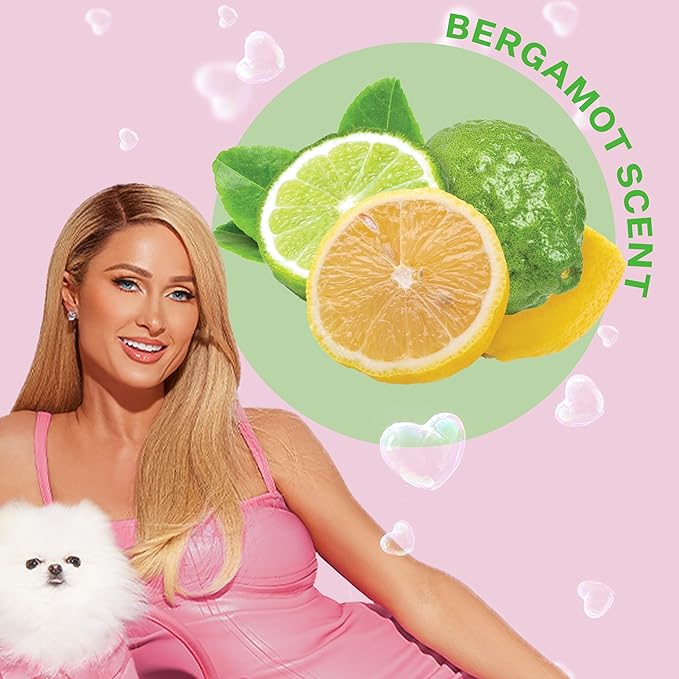 Paris Hilton Dog Shampoo - Fresh Citrus-Infused Bergamot Scent, Sulfate-Free Vegan & Hypoallergenic for All Dog Breeds, with Oatmeal & Aloe for Healthy Coats & Salon-Quality Grooming, 16oz (480ml)