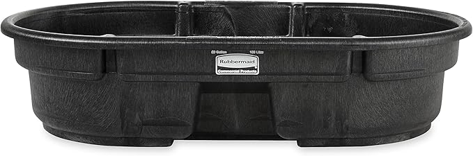 Rubbermaid Commercial Products Stock Tank, 50-Gallons, Structural Foam, Heavy Duty Container, for Livestock/Animal/Cattle Feed & Water, Outdoor Homemade Pool/Hot Tub/Bathtub, & Pet Cleaning/Dog Wash