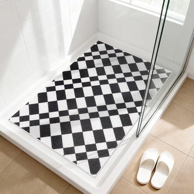 Shower Mat Non Slip: 24"x36" Large Shower Mats for Inside Shower, Soft PVC Loofah Shower Floor Mat, Anti Slip Mat for Shower, Tub, Bathroom, Floor, Kitchen, Home, Pool, Hotel, Quick Drying