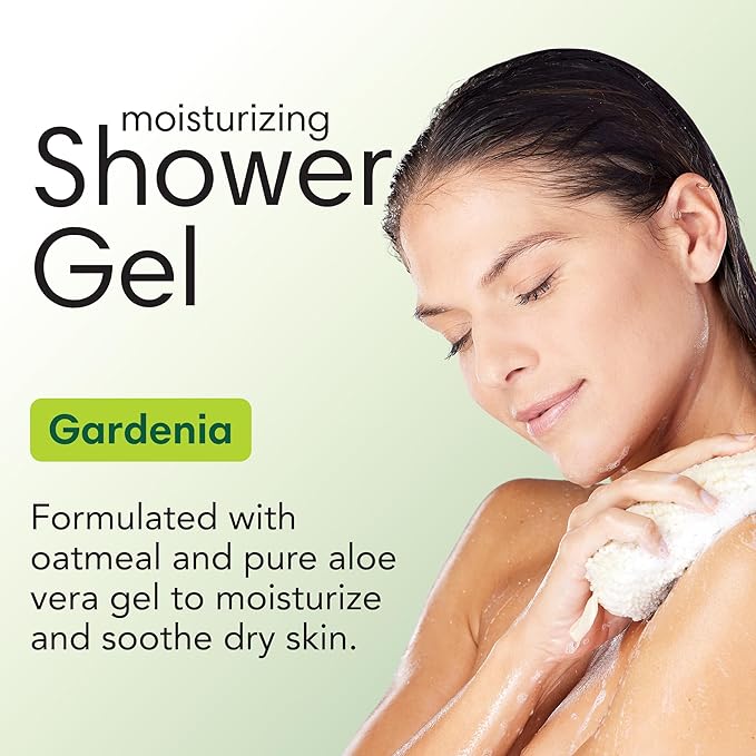 ShiKai Daily Moisturizing Shower Gel (Gardenia, 12 oz) | Gentle Formula | With Aloe Vera & Oatmeal for Soft, Healthy Skin | Dry Skin Relief