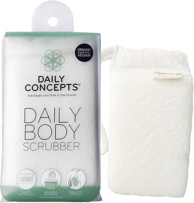 DAILY CONCEPTS Daily Body Scrubber, Soy-Based And Organic Cotton. The Bath Sponge Deeply Cleanses The Skin And Creates A Rich Foamy Lather. The Outer Texture Provides A Gentle Exfoliationg - Pack of 6