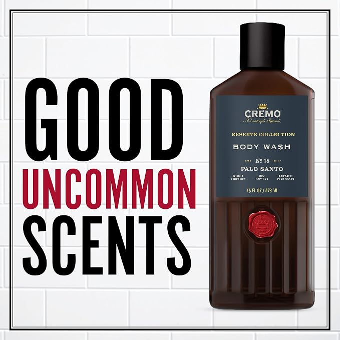 Cremo Body Wash for Men, Rich-Lathering Palo Santo, 16 Fl Oz (Pack of 12)
