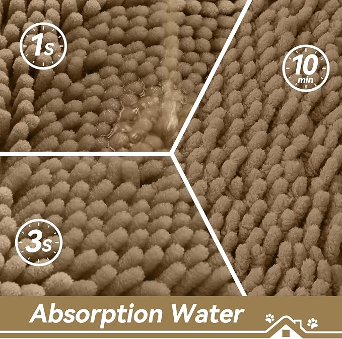 Bcoimo Super Absorbent Dog Door Mat, 48"*30" Anti Slip Mat for Muddy Paws, Pet Rugs for Dirty Paws Washable that Absorbs Moisture and Dirt, for Dog Cage and Pet Resting Carpet
