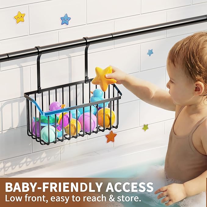 Bath Toy Storage, Quick Dry Bathtub Toys Organizer, 3 Pack Metal Bath Tub Toy Basket, Shower Caddy for Bathroom