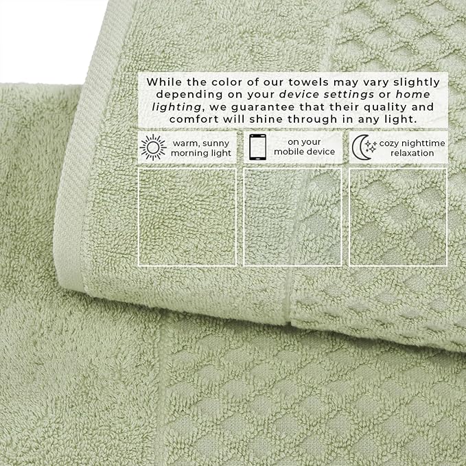 Great Bay Home Oversized Bath Sheets - 100% Cotton 2 Pack 68x35 Extra Large Towel - Absorbent, Durable, Quick-Dry Towels for Bathroom (Pale Green)