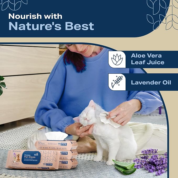 REFRESHIFY Dog Wipes for Paws and Butt - Plant Based Lavender Scented (Pack of 400) - Pet Wipes for Dogs and Cats - Deodorizing Non Toxic Dog Wipes, +12 Additional Travel Wipes