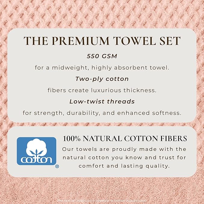 Great Bay Home Oversized Bath Sheets - 100% Cotton 2 Pack 68x35 Extra Large Towel - Absorbent, Durable, Quick-Dry Towels for Bathroom (Pink)