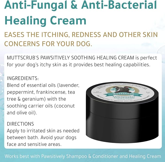 MUTTSCRUB Pawsitively Soothing All Natural Healing Lotion for Dogs - Stops Itching, Redness, and Irritation