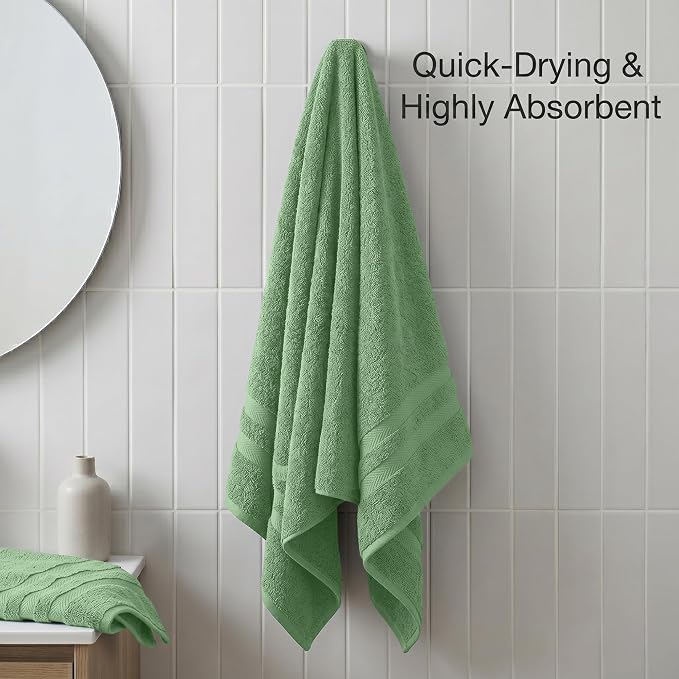 RIVERSIDE Pack of 2 Extra Large Bath Sheets 35 x 70 Inches, 100% Ring Spun Cotton, Hotel Quality, Oversized Bath Towels, Super Soft, Highly Absorbent & Quicker to Dry, Sage Green