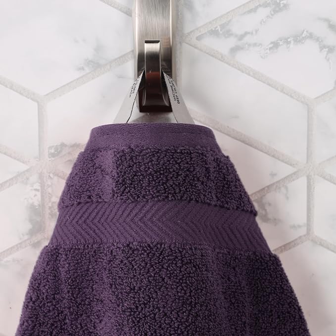 Superior Zero Twist Cotton 12 Piece Assorted Towel Set, Includes 4 Bath, 4 Hand, 4 Washcloth/Face Towels, Quick Dry, Home Essentials, Shower, Spa, Luxury Plush Soft Absorbent Towels, Grape Seed