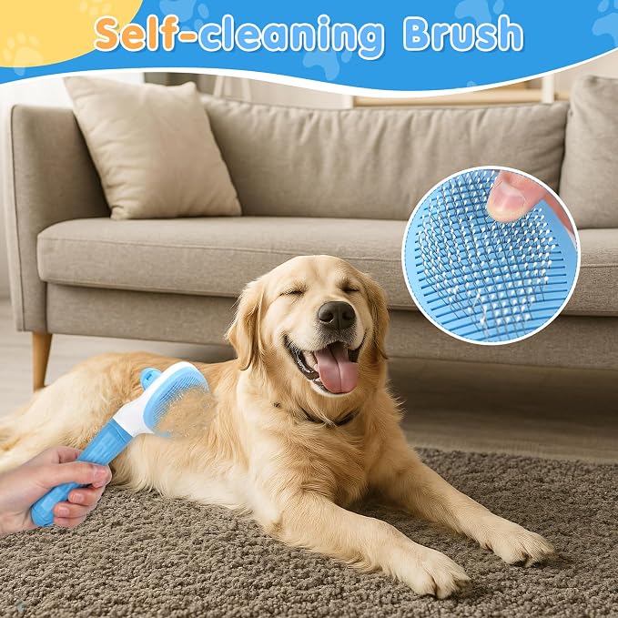 Dog Washing Kit: Bath Brush, Hair Brush, Washing Glove, Dog Towels(6 Pcs)