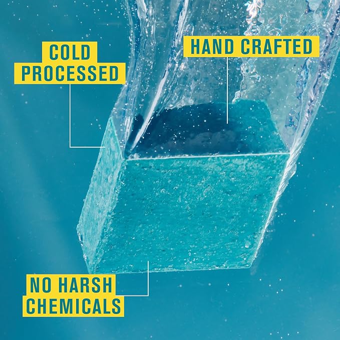 Every Man Jack Cold Plunge Mens Bar Soap - Tahoe Blue Scent with notes of Bergamot, Lemon, Freshwater Mist - Deeply Cleans, Hydrates with Naturally Derived Ingredients and Medium Grit - 5oz (2 Pack)