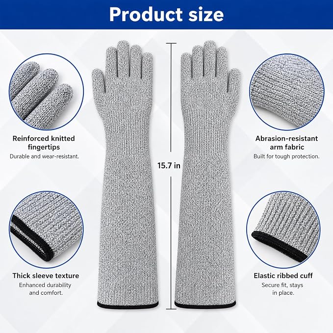 Cat Gloves Bite Proof, Animal Handling Gloves, 15.7” Anti Resistant Scratch Protection Guantes for Bathing Pet Grooming