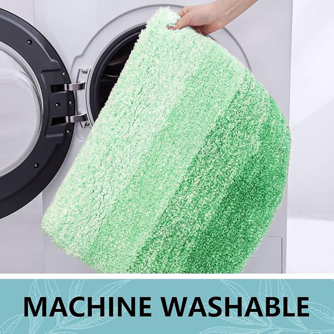 Arotive Microfiber Bathroom Rugs, Shaggy Soft and Absorbent Bath Rug, Thick Plush Machine Washable Dry Bath Mats for Bathroom, Tub and Shower, 30x20, Green, Rectangular
