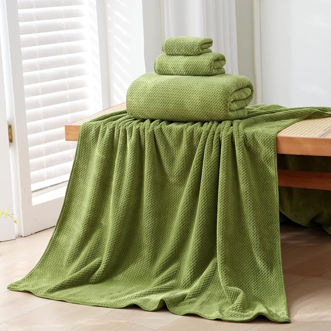 40x80 Inches Bath Sheets Towels for Adults Oversized Bath Towels Extra Large Luxury Super Soft Absorbent Quick Dry Microfiber (Sage Green,6PCS)