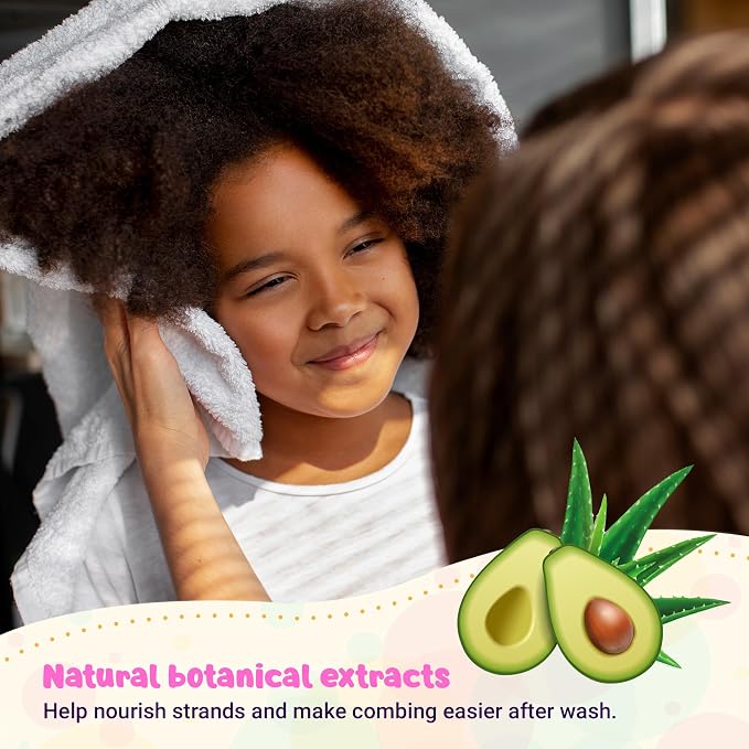 KANICA Kids Shampoo, Avocado & Aloe Vera Gentle Hair Cleanser, Paraben & Alcohol Free, Nourishing Daily Shampoo for Kids Hair Care, 13.5 fl oz (Pack of 2)