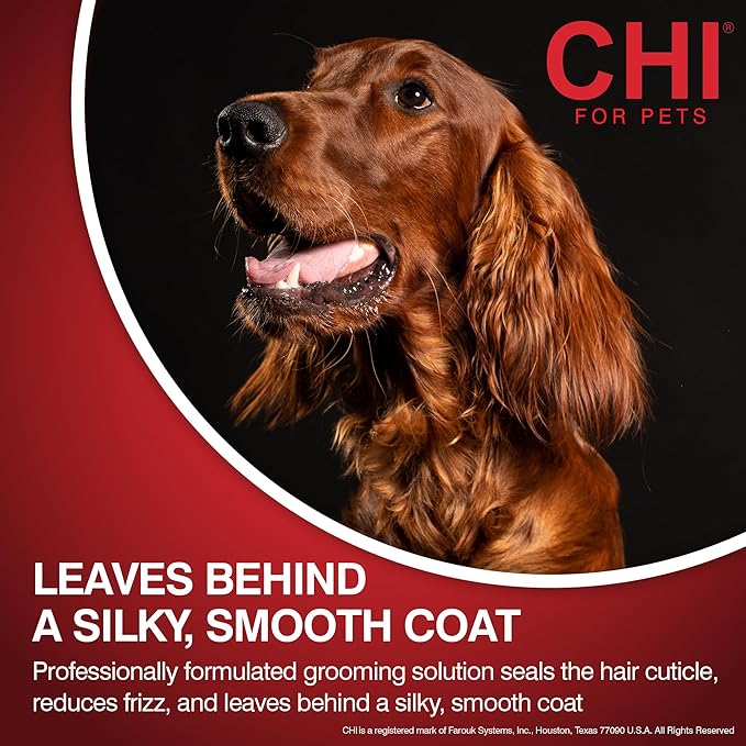 CHI for Dogs Deep Moisture Shampoo pH Balanced Hydrating Dog Shampoo Dry Skin Ionic Technology Soft Shiny Coat 16 FL OZ Made USA