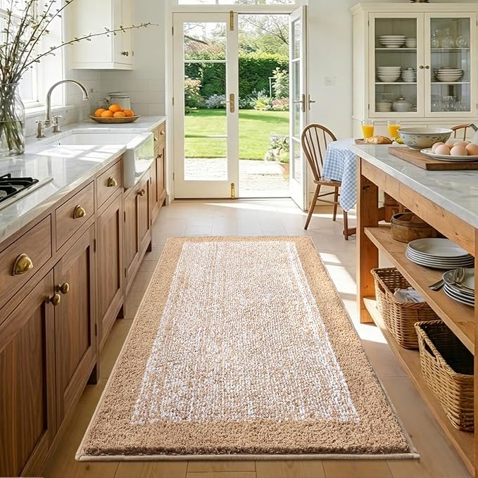 48x32 Large Bathroom Rugs Washable Non Slip, Beige Bath Mat for Bathroom Floor Tub, Soft Absorbent Quick Dry Mats for Shower, Bathtub,Home Decor