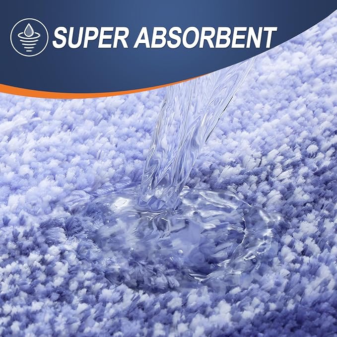 OLANLY Bathroom Runner Rugs Mat 44x24, Extra Soft Absorbent Microfiber Bath Rugs, Rubber Backing, Quick Dry, Washable Long Bath Mats for Bathroom, Tub and Shower, Home Decor Accessories, Blue-Violet