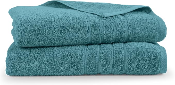 Martex 2-Pack Ultimate Performance Bath Sheet Set, Larkspur Teal, 33" x 65" | 100% Cotton, Extra Large Bath Towels, Super Absorbent, Low-Linting, Supersoft