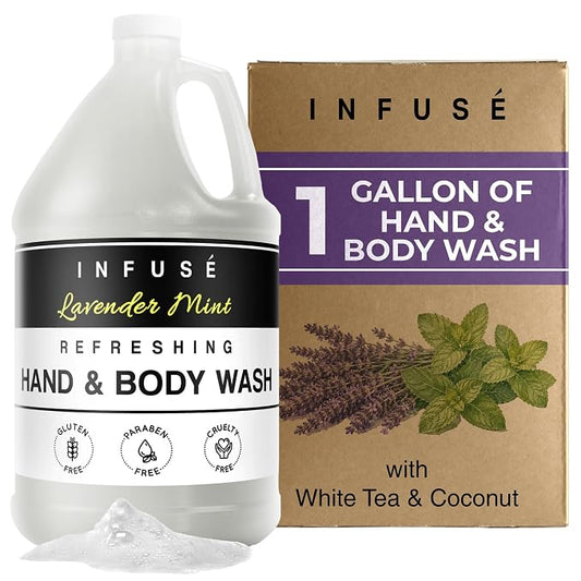 Hand/Body Wash | Infuse Lavender Mint Hotel | 1 Gallon | For Hospitality & Vacation Rentals to Refill Dispensers | (Single Gallon)