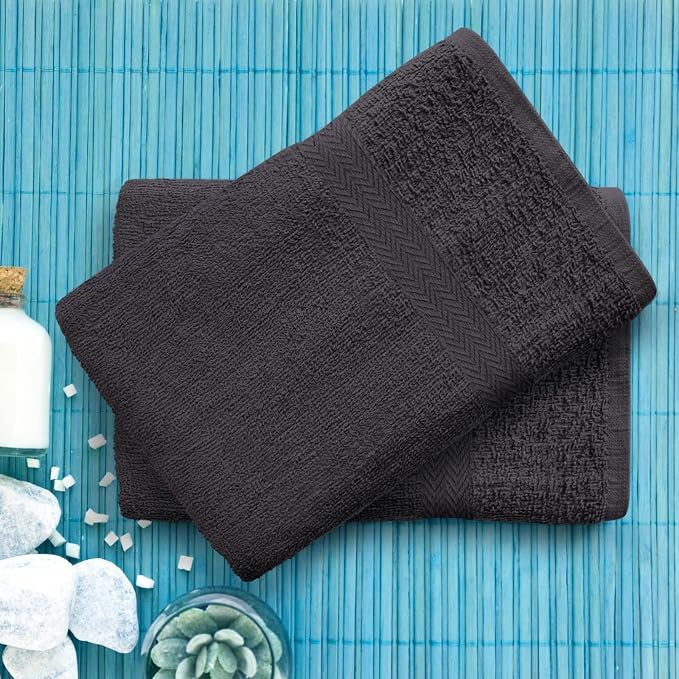 Towel and Linen Mart 100% Cotton Grey 6 Pack Medium Bath Towel Set, Quick Dry, Super Absorbent, Light Weight, Soft Feel, Premium Towels for Hotel, Spa and Bathroom (24 X 48 6 Pack, Grey)