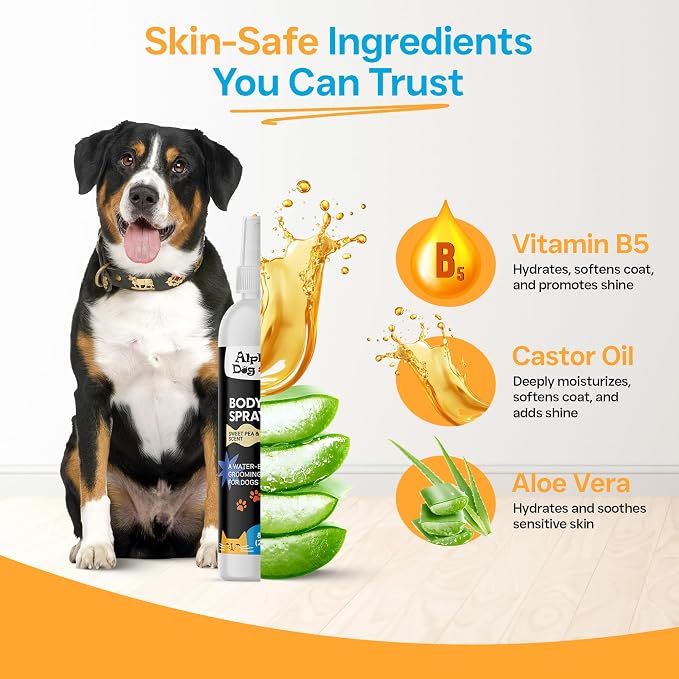 Grooming Body Spray for Dogs & Cats – Long-Lasting Fragrance Deodorizing Mist with Aloe, Odor Eliminator, Alcohol-Free & Non-Toxic Pet Cologne - 8 fl. oz. (Sweet Pea & Vanilla)