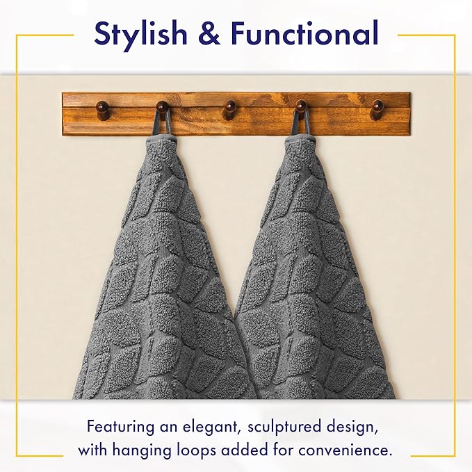 Alusa Home Ultra Soft & Stylish 700 GSM Luxury Bath Sheets | Pack of 2 | Extra Large 35x70 Inches | 100% Zero-Twist, Long-Staple Cotton | Remarkably Absorbent (Granite Grey)