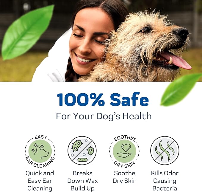 INNOVET PurOtic Natural Ear Cleaner for Dogs & Cats with Silicone Applicator - Extra Strength 4 oz Bottle