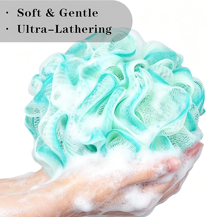 Bath Loofah Sponge 70 Grams Large Size, Soft Mesh Long-Lasting Shower Loofah for Rich Lather, 5 Pack Shower Sponge Exfoliating Cleaning Bath Loofa Body Scrubber Balls for Men & Women(Pink Mixed)