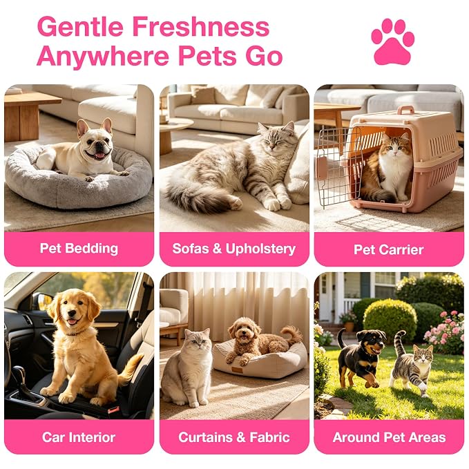 Pet Cologne Spray for Dogs & Cats, 2 Pack Deodorizing Spray with Corn-Derived Cyclodextrin, Long-Lasting Freshness, Alcohol-Free Grooming Mist