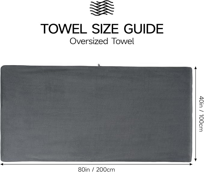 REDKISS Pack of 2 Jumbo Bath Sheets, 40 x 80 Inches Microfiber Bath Towels for Bathroom, Extra Large & Lightweight, Quick-Dry, Super Soft & Highly Absorbent, Perfect to Wrap Yourself in, Gray