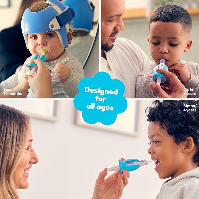Playhouse MD Sick Day Starter Healthcare Kit – 3-in-1 Infrared Baby Thermometer for Kids, Nasal Aspirator Bulb & Medicine Kit with Oral Syringe & Medicine Dispenser | Toddler & Baby Essentials