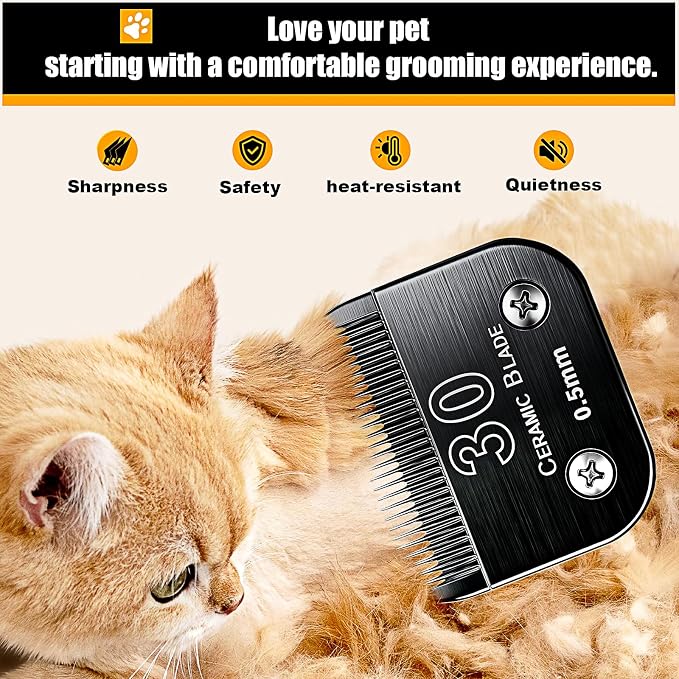 3Pack Dog Grooming Blades Replacement for Andis Dog Clpper 5FC Blades | Dog Clipper 30 Blades Compatible with Most Oster A5 Wahl KM Series Pet Clippers,Black