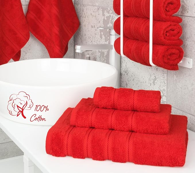 American Soft Linen 100% Cotton Luxury Turkish Towels, 3 Piece Towel Set | Soft Absorbent Quick Dry OEKO Tex Standard 100 Certificated Durable Machine Washable Breathable Premium Hotel Quality